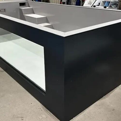 Piscina de Polipropileno ElitePool Sport & Spa 6.5×2.5m con Ventana Panorámica de 4m